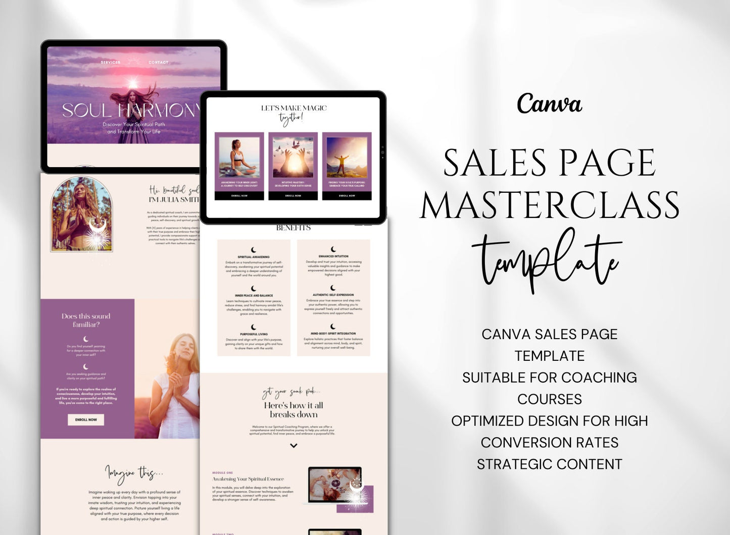 Contenido de plantilla de sitio web de Canva prediseñado
