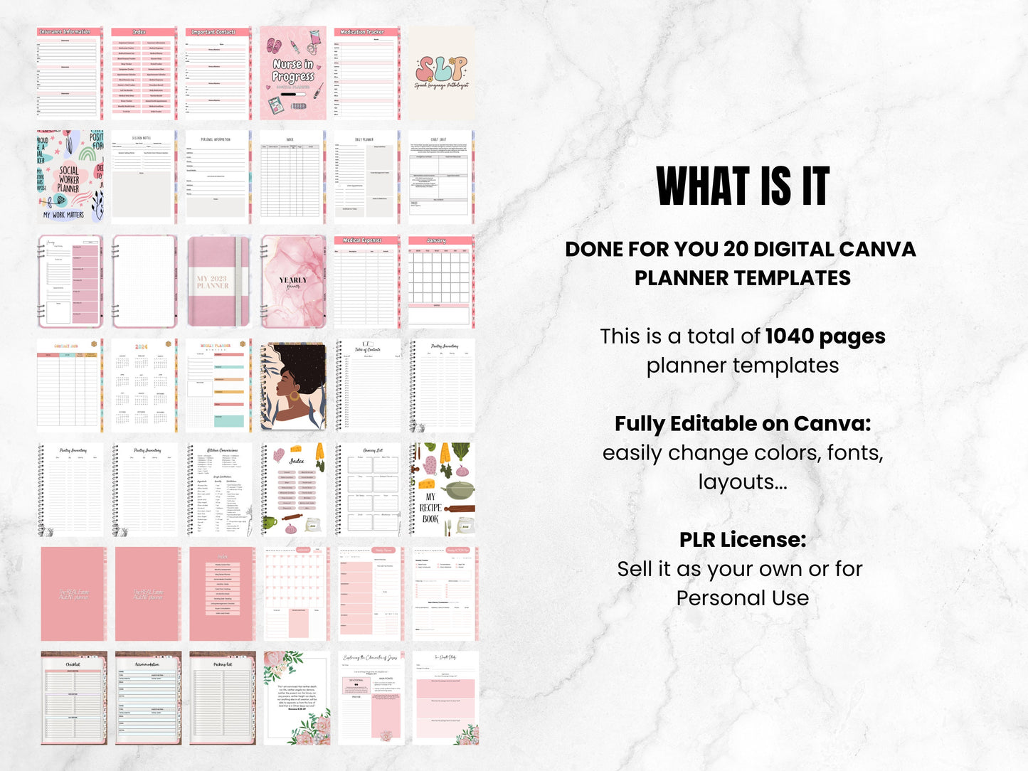 PLR Canva Digital Planner Bundle