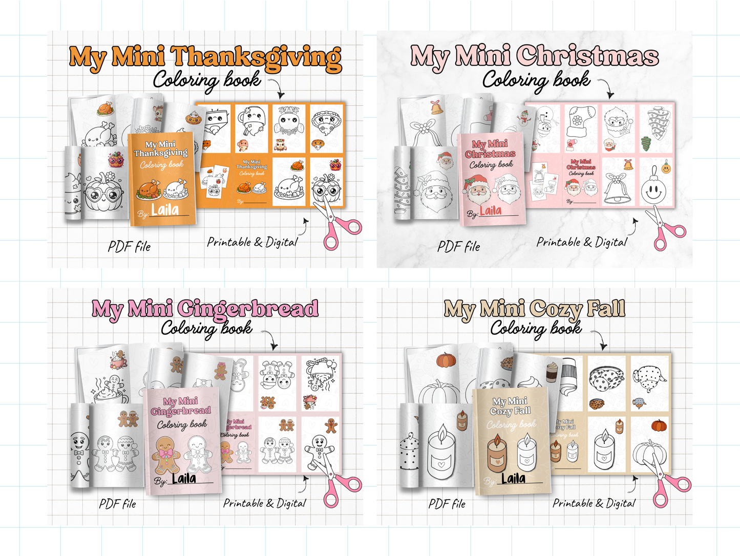 Mini Coloring Book Bundle with Commercial Use