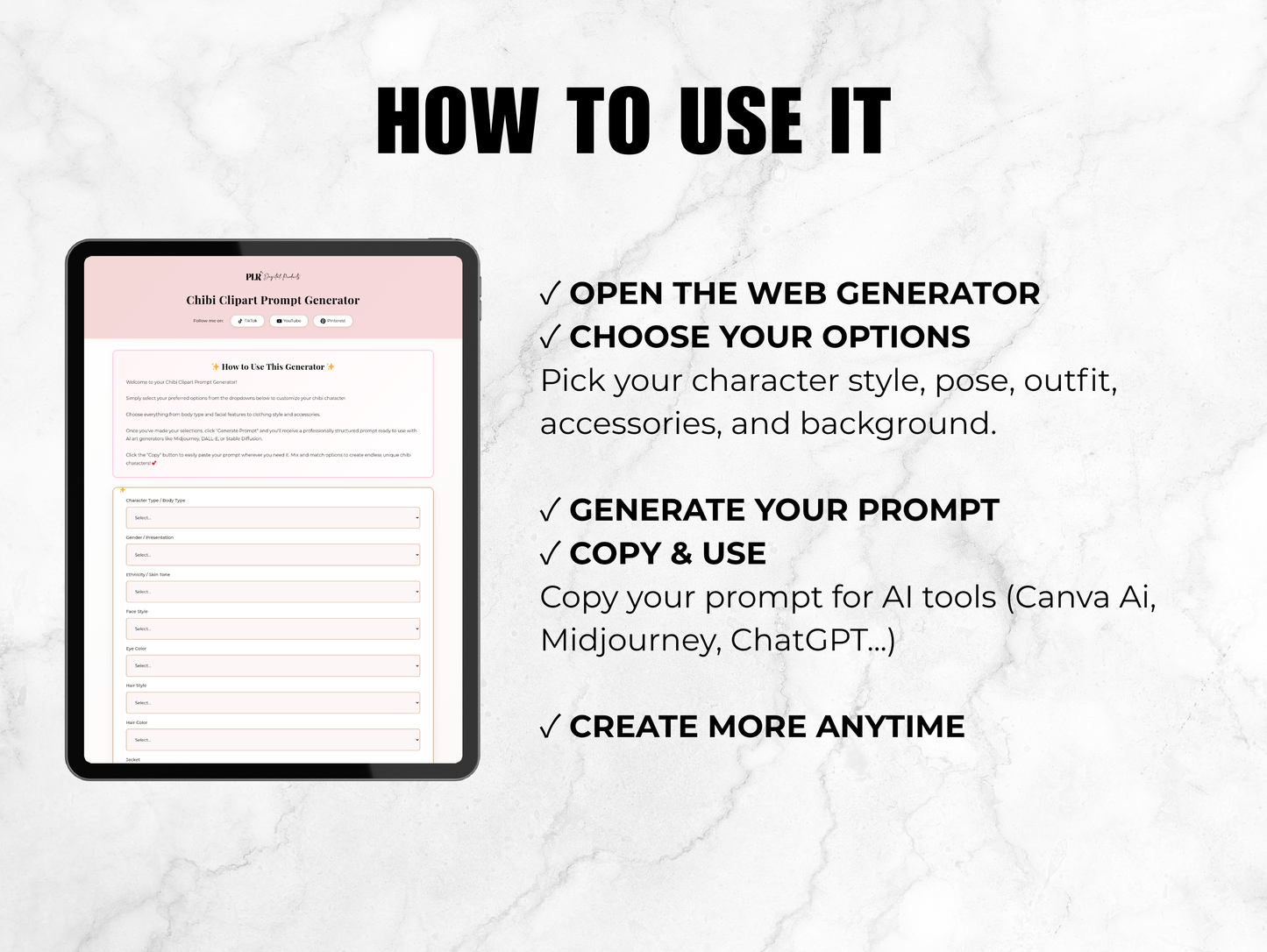 Chibi Clipart Prompt Generator