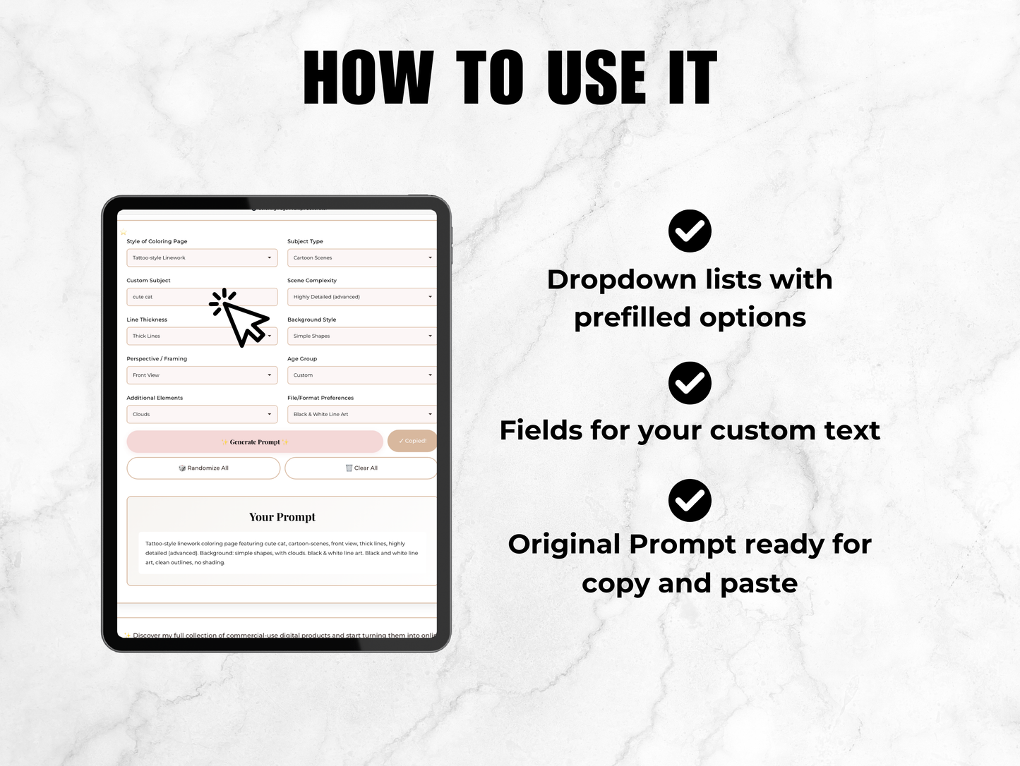 Coloring Page Prompt Generator