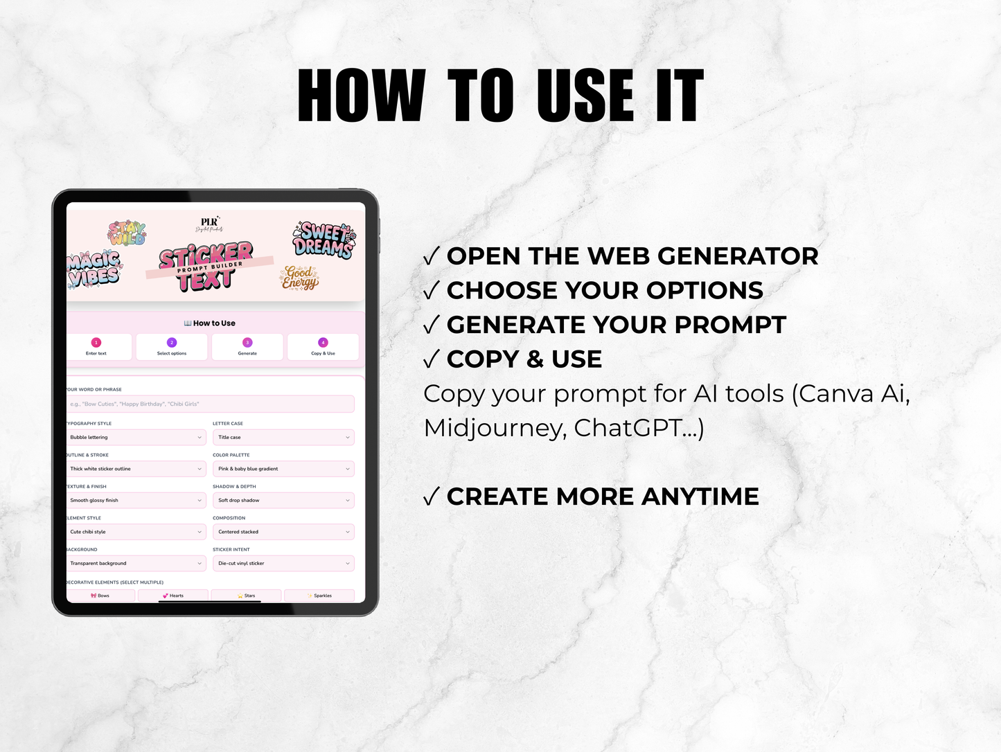 Sticker Text Prompt Builder