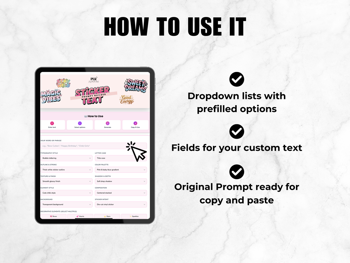 Sticker Text Prompt Builder