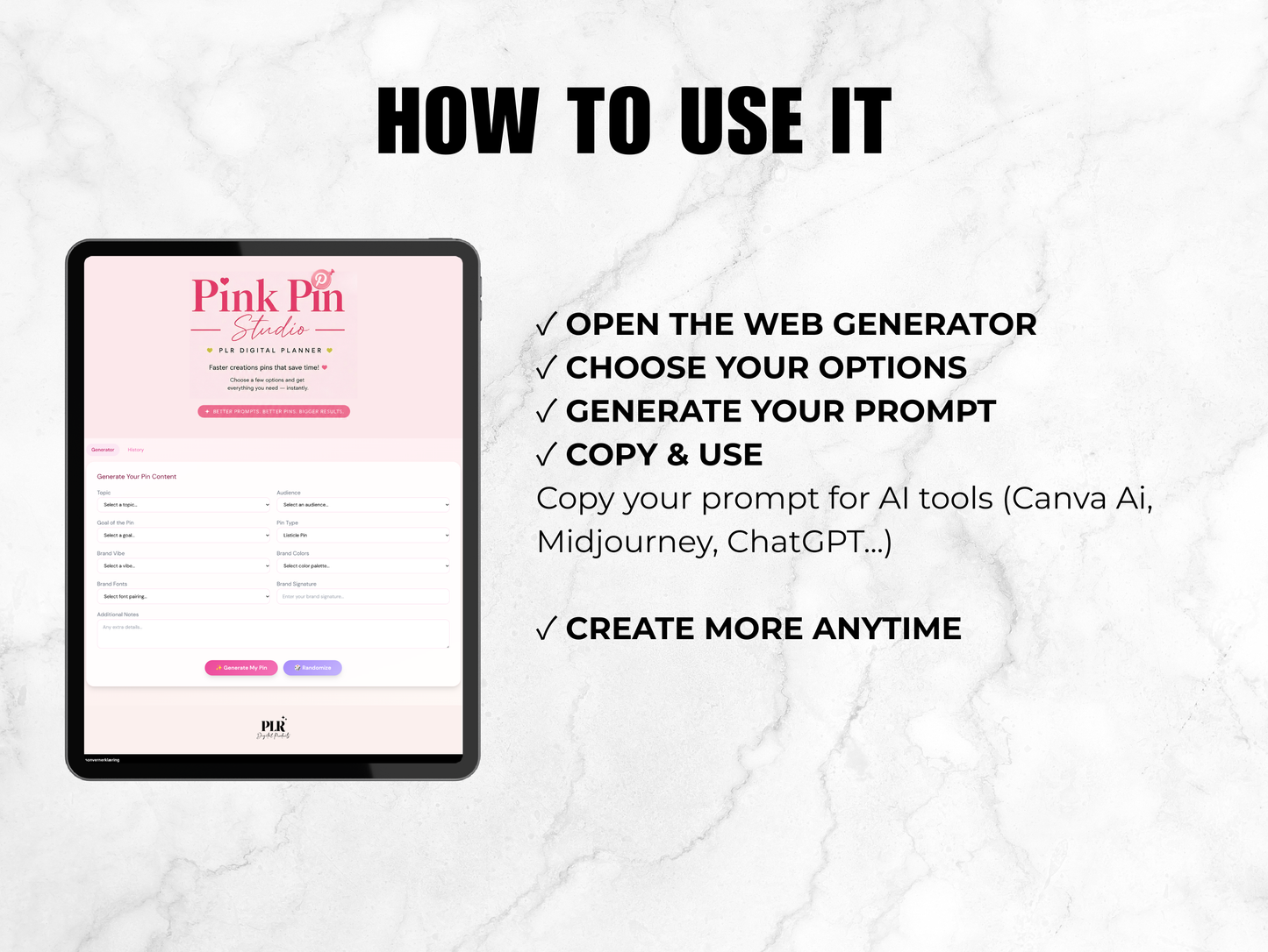 Pink Pin Studio: Pinterest Pin Generator