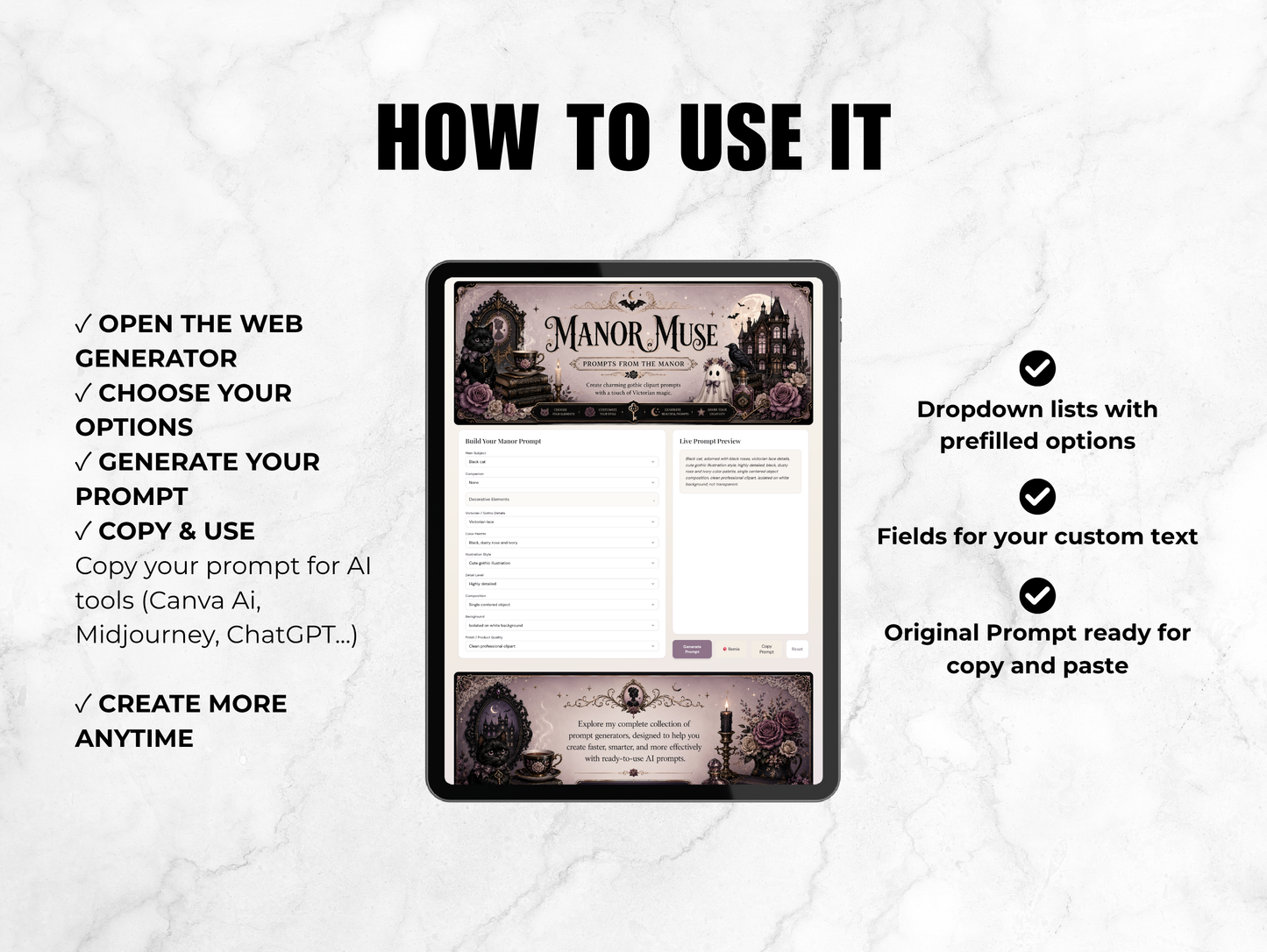 Gothic Clipart Prompt Generator