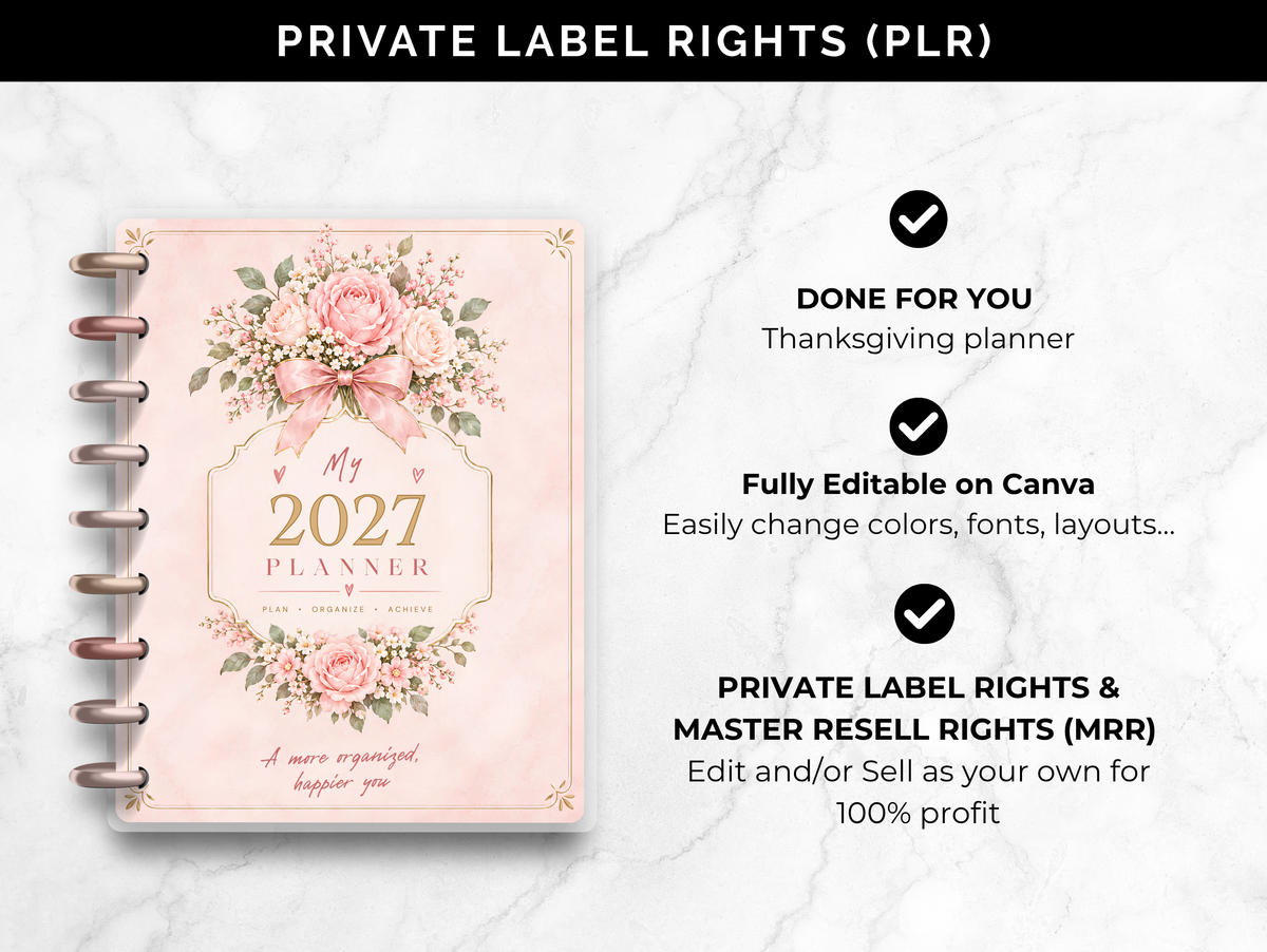 2027 planner with master resell rights