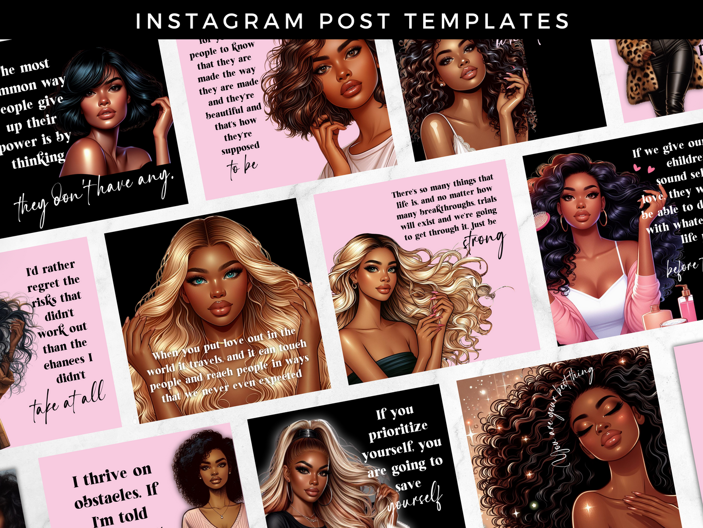 PLR Instagram Quotes Canva templates for Black Girl
