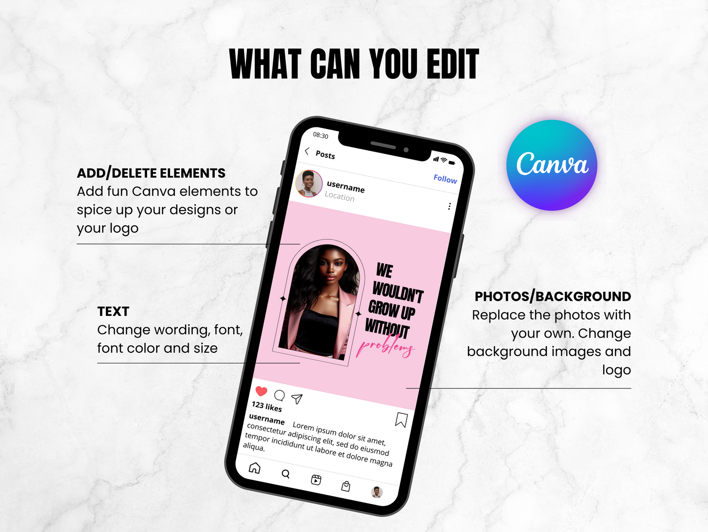 PLR Instagram Post templates for Black girl boss coaching