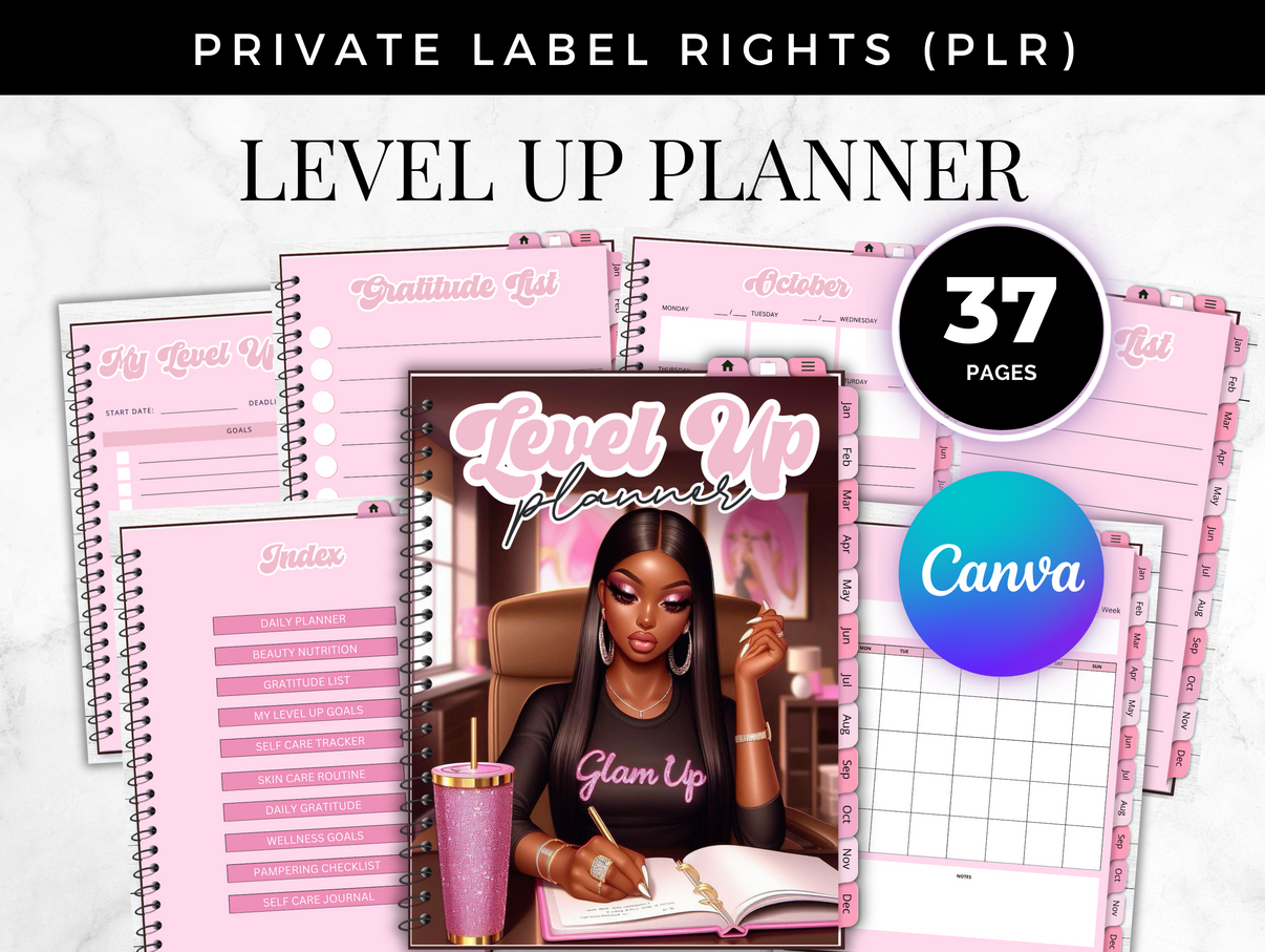 PLR Level Up Digital Journal with Hyperlinks – PLR Digital Planner