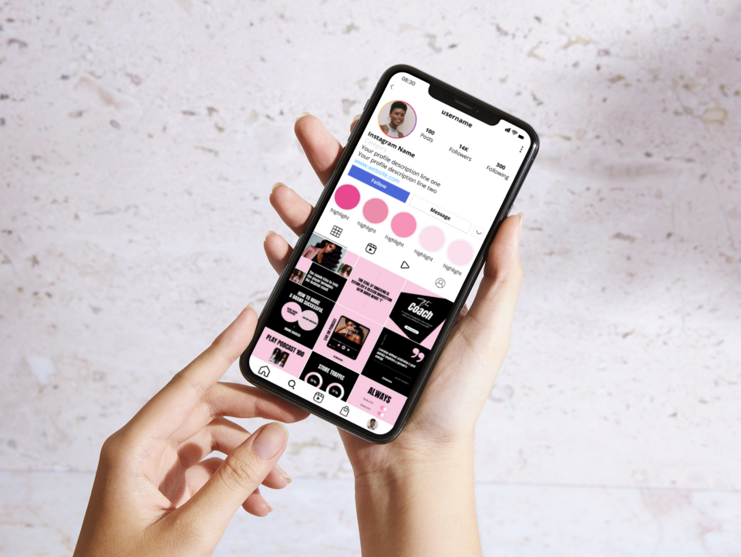 PLR Instagram Post templates for Black girl boss coaching