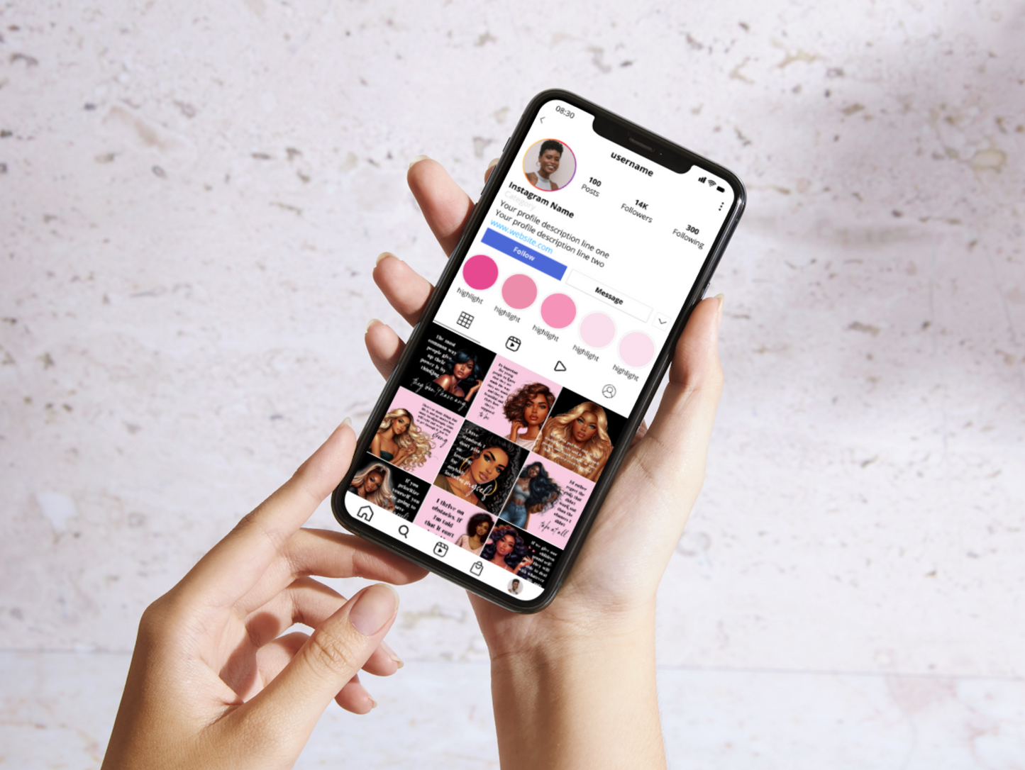 PLR Instagram Quotes Canva templates for Black Girl