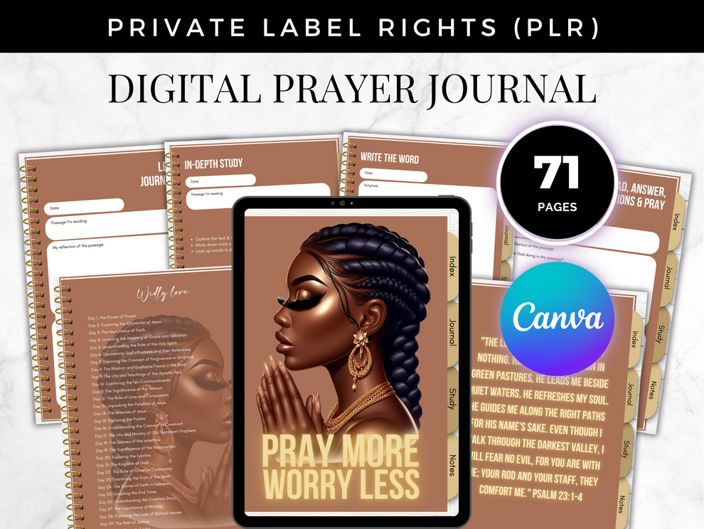 PLR Digital 30 Day Bible Study Guide Canva Journal – PLR Digital Planner