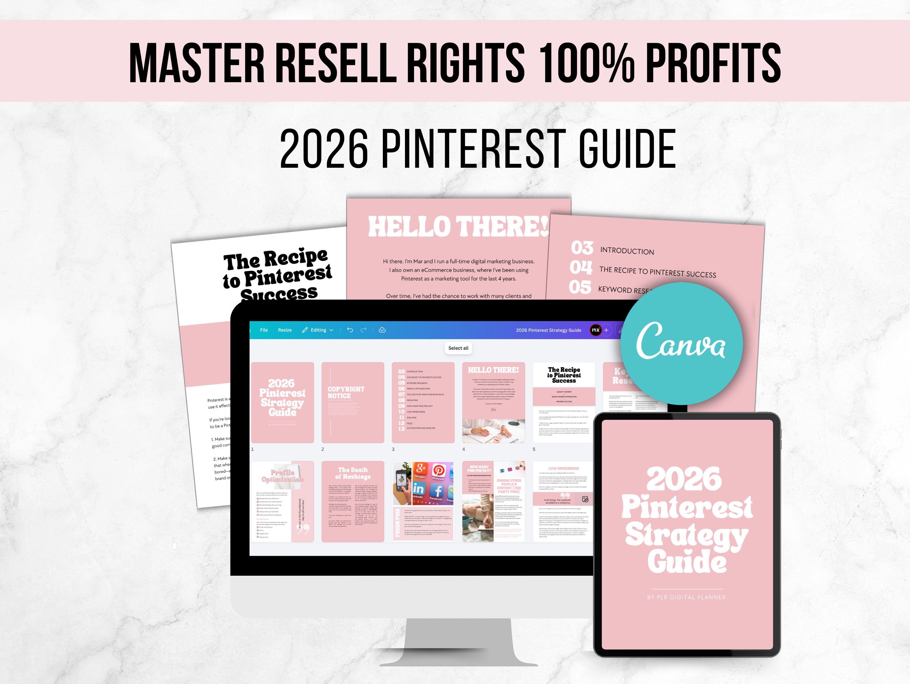 2026 Pinterest Strategy Guide Ebook – PLR Digital Planner
