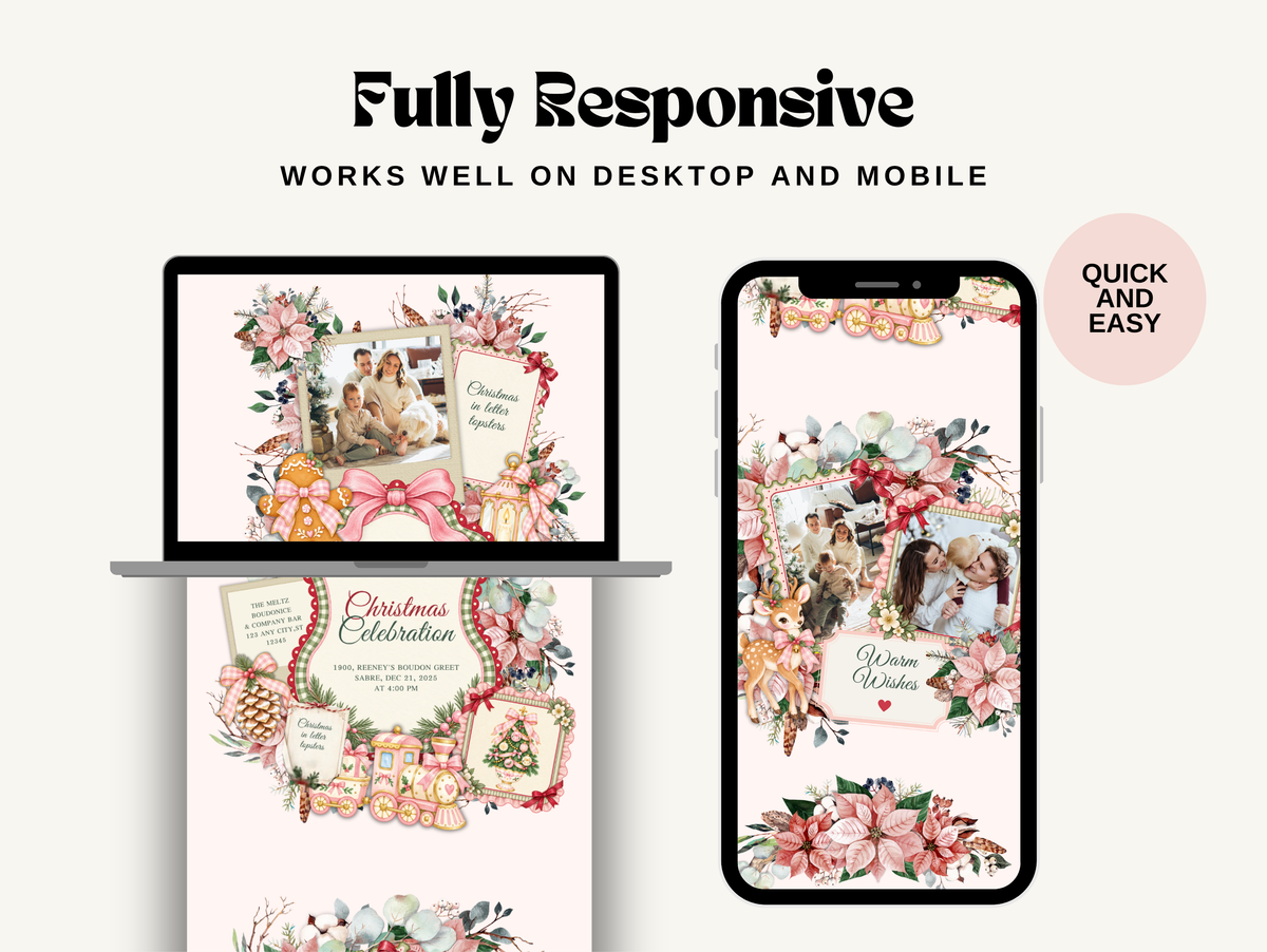 Christmas Digital Invitation Canva Template