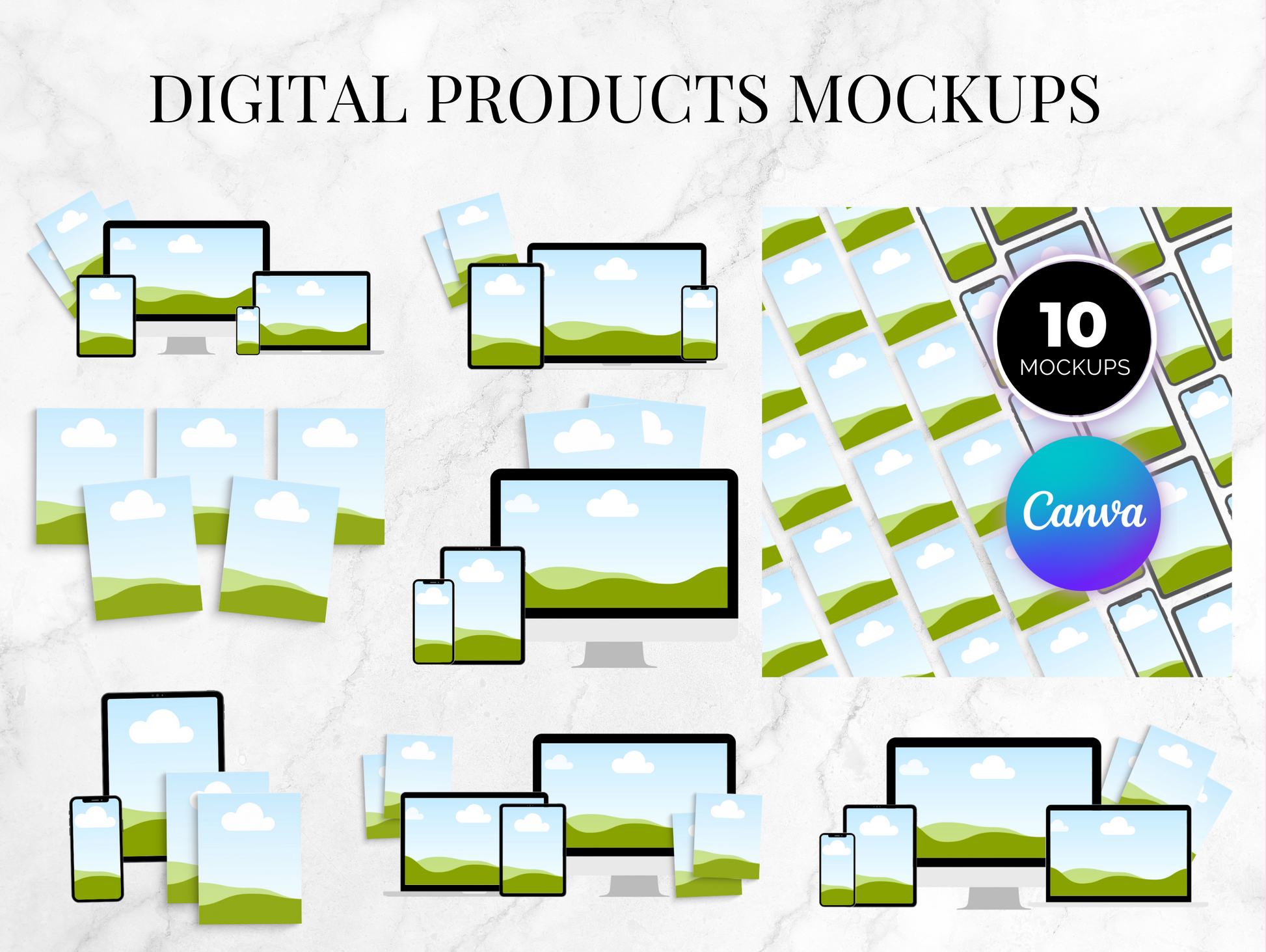 Digital products Mockup templates PLR Digital Planner