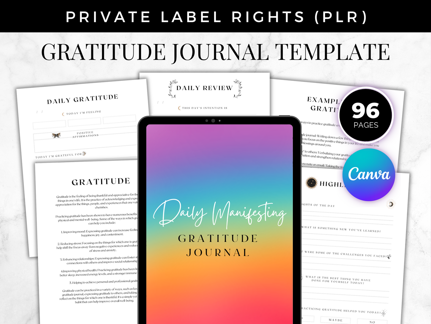PLR Daily Manifesting Gratitude Journal