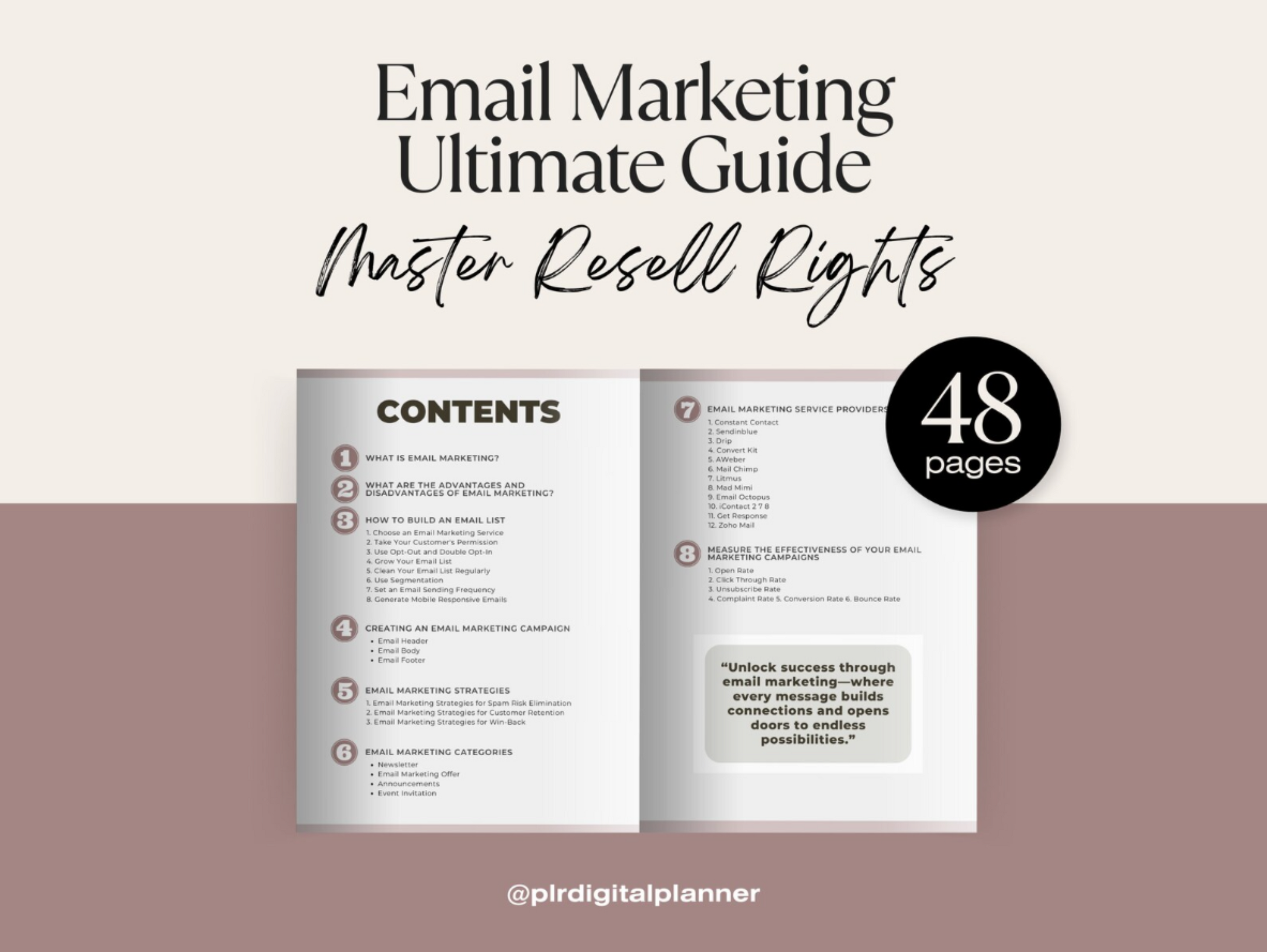 Master Resell Rights Email Marketing Ebook Plr Digital Planner