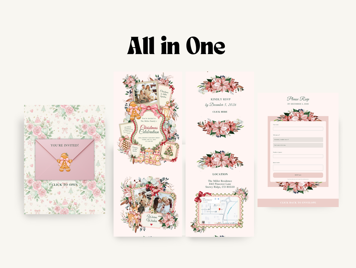 Christmas Digital Invitation Canva Template