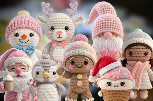 Crochet Trendy Christmas PNG Bundle