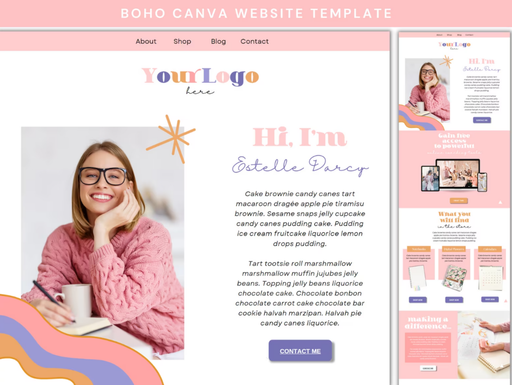 PLR Canva Website Blog template PLR Digital Planner