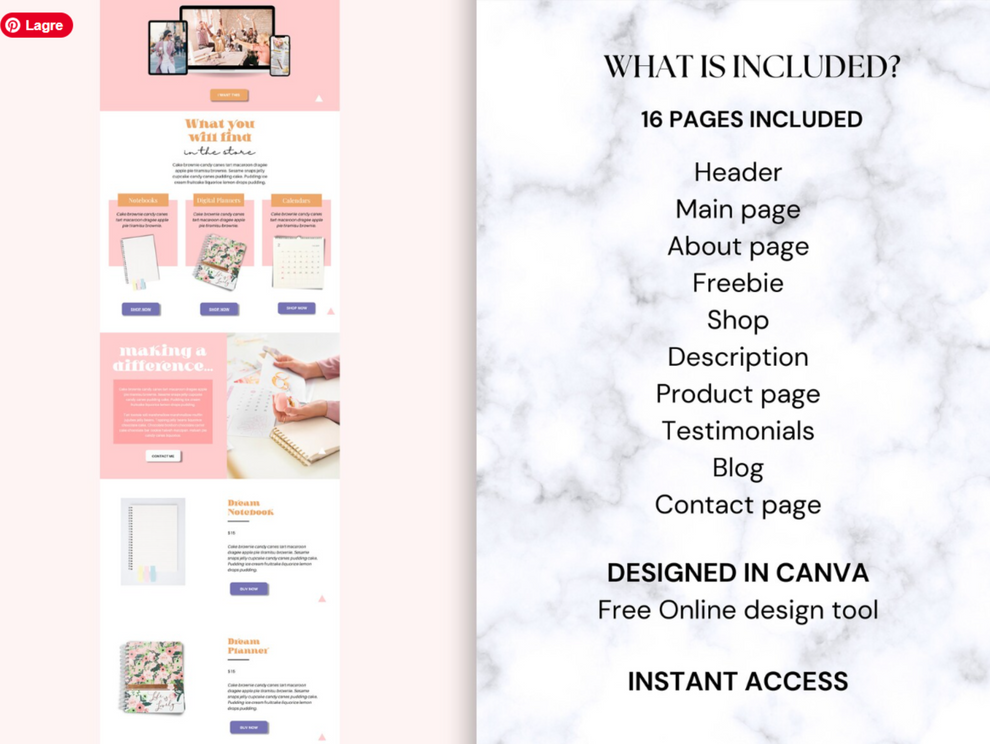 PLR Canva Website Blog template – PLR Digital Planner