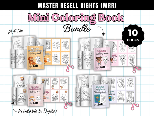 Mini Coloring Book Bundle with Commercial Use