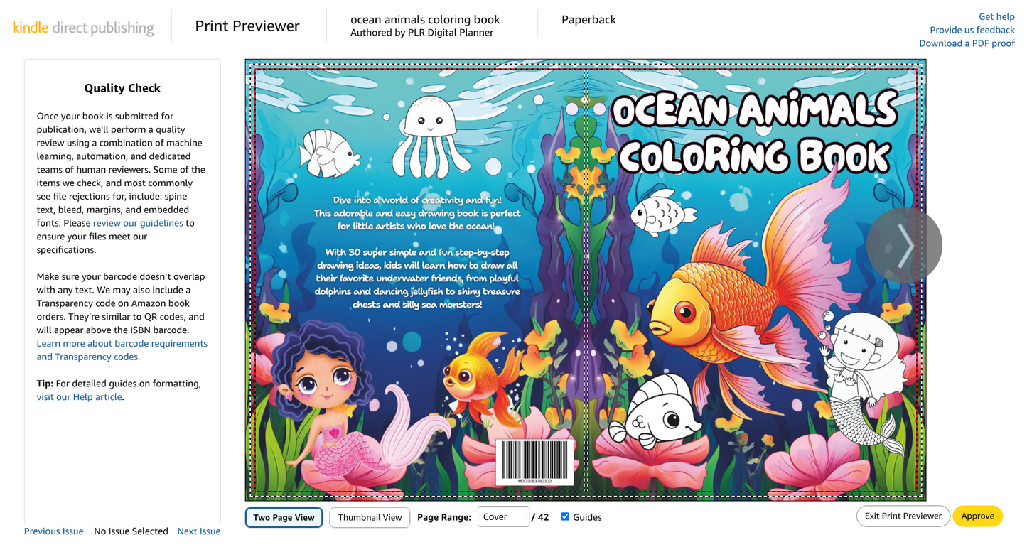 Amazon KDP Ocean Animals Coloring Book