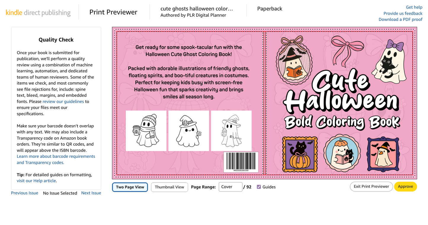 Cute ghosts halloween coloring book Amazon KDP