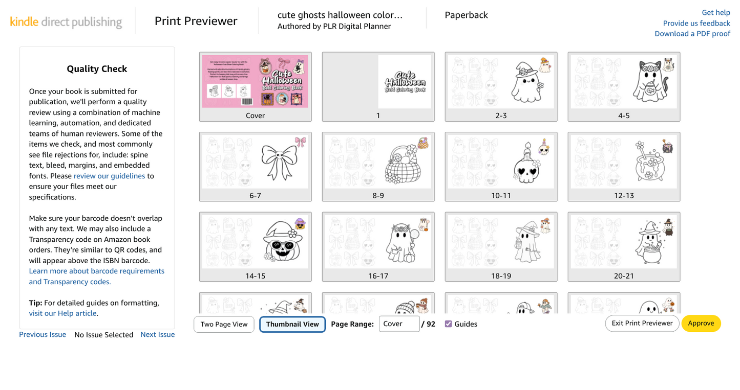 Cute ghosts halloween coloring book Amazon KDP