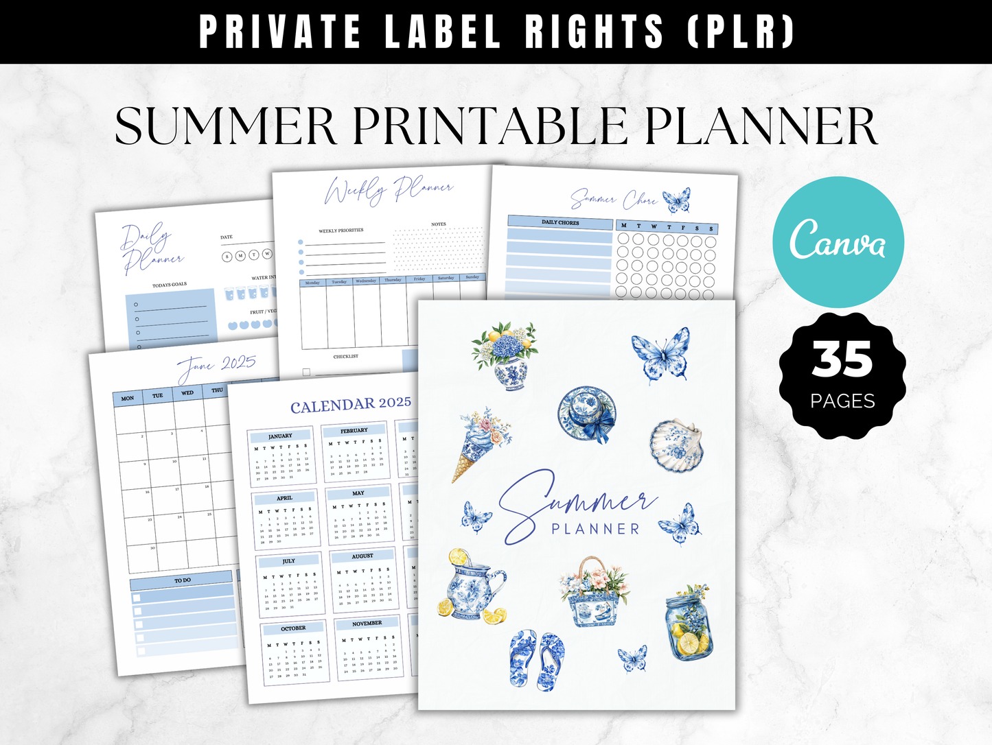 PLR Chinoiserie Summer planner