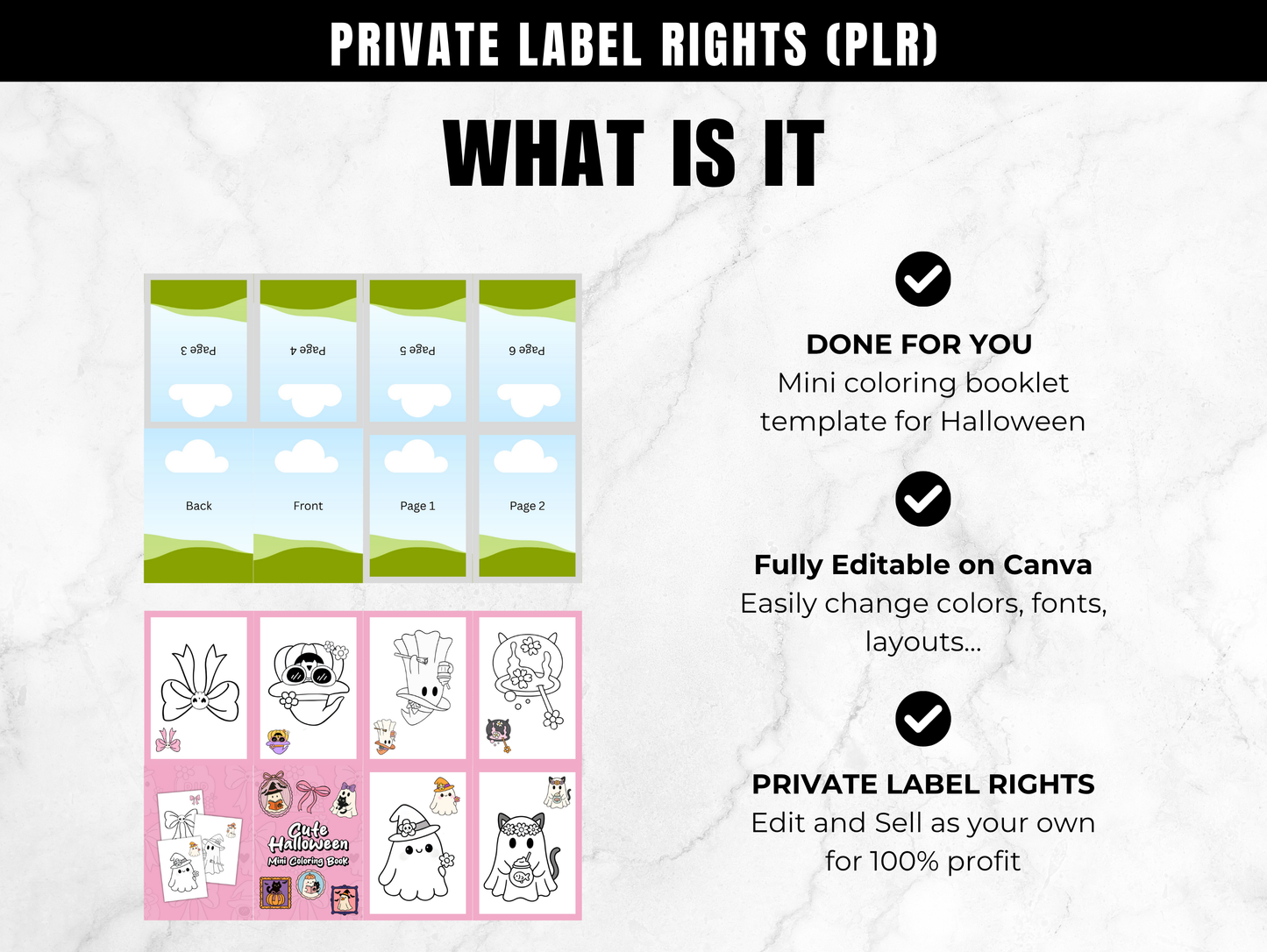Halloween Mini Coloring Booklet Template with PLR
