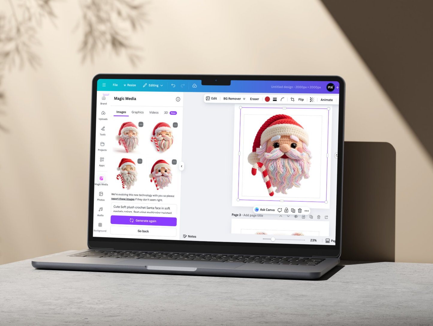 Crochet-Style Christmas Clipart Prompt Generator