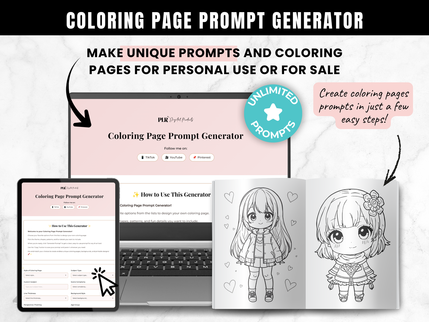Coloring Page Prompt Generator