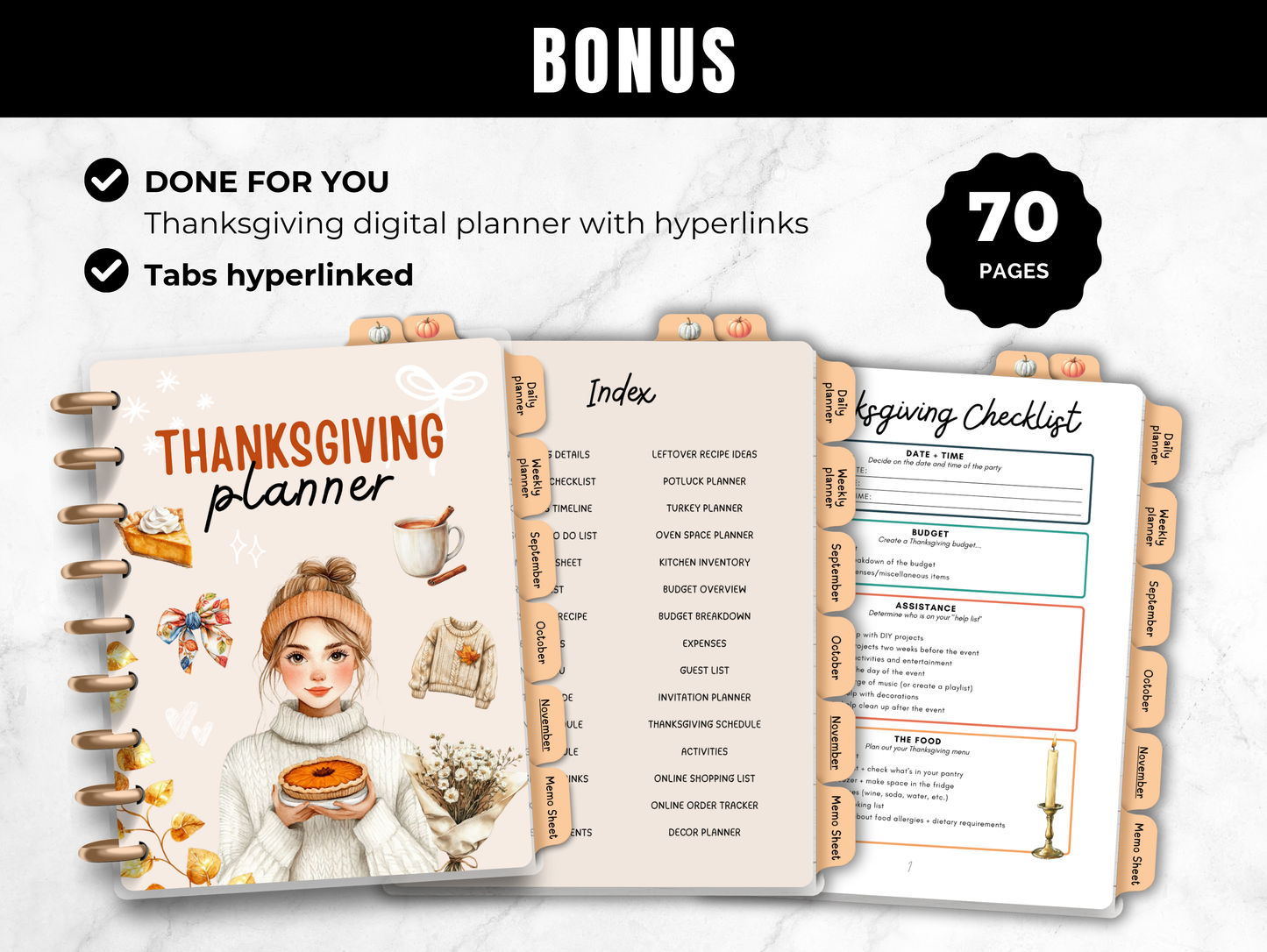 PLR Thanksgiving planner