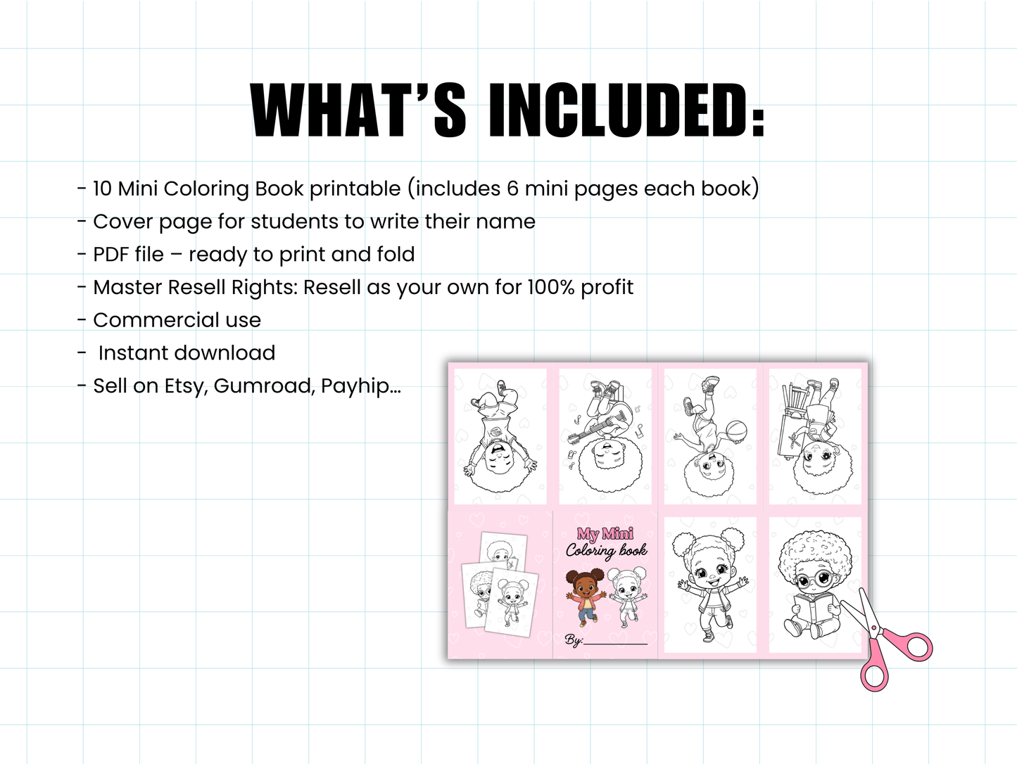 Mini Coloring Book Bundle with Commercial Use