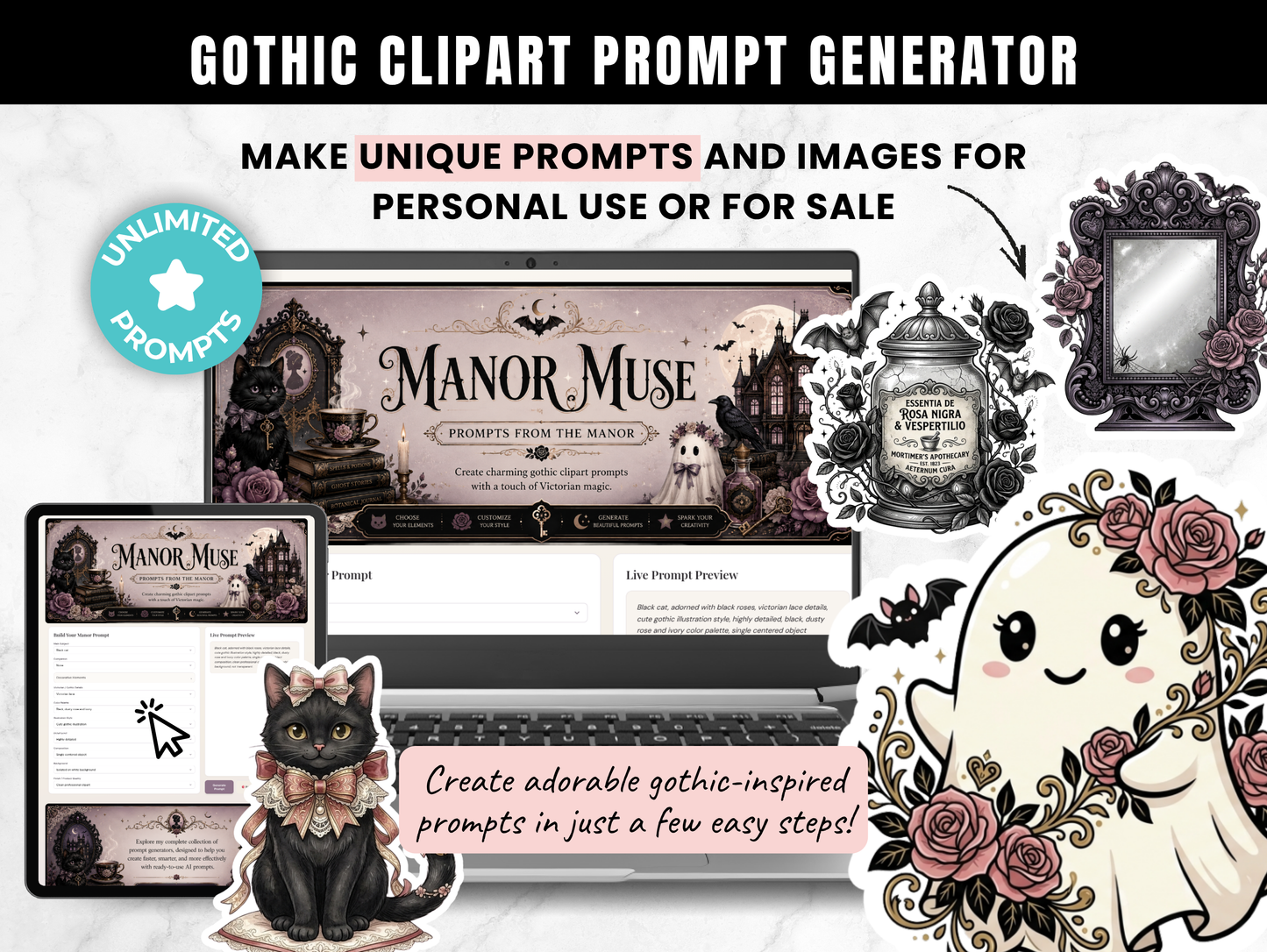 Gothic Clipart Prompt Generator