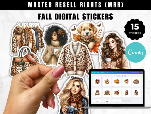 Fall Digital stickers with Commercial Use