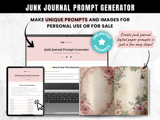 Junk Journal Digital Paper Prompt Generator