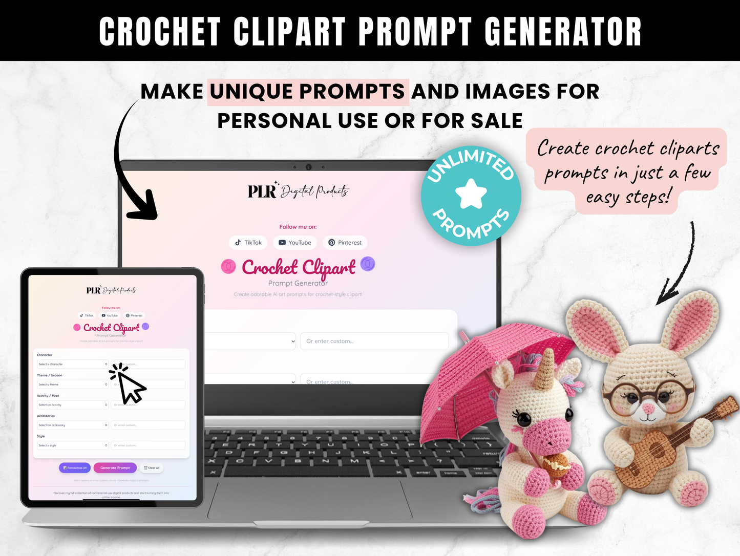 Crochet Clipart Prompt Builder