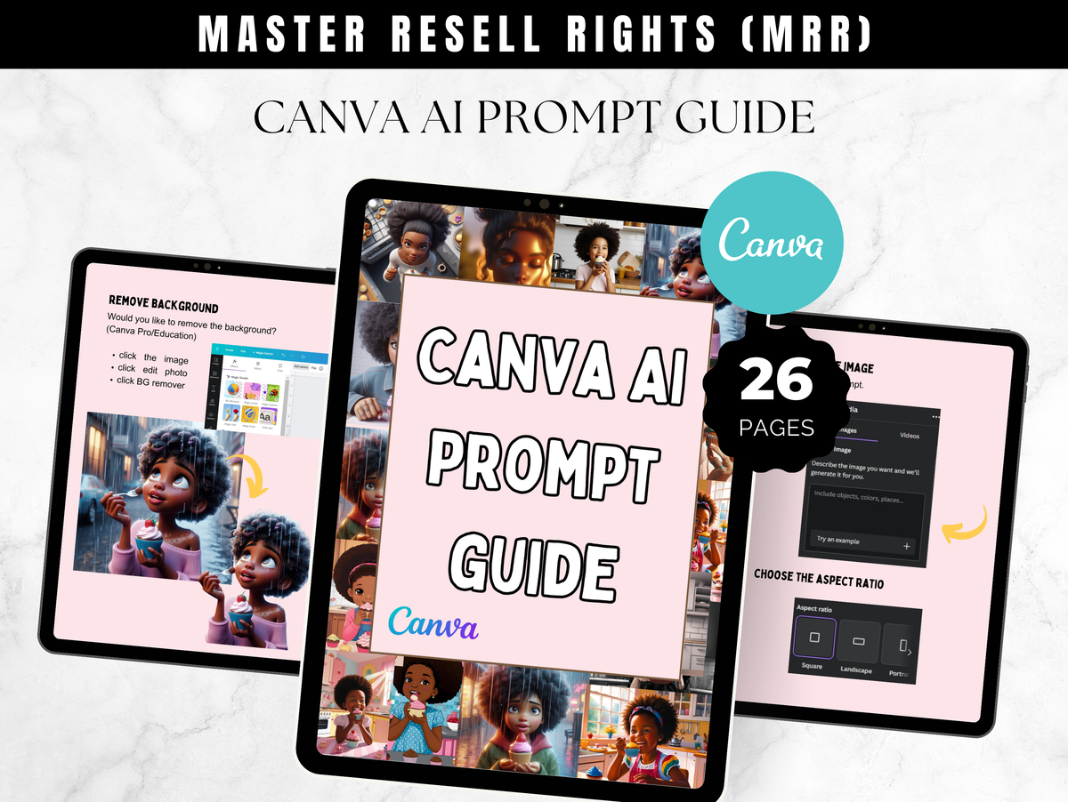 Canva AI Prompt Guide Master – PLR Digital Planner