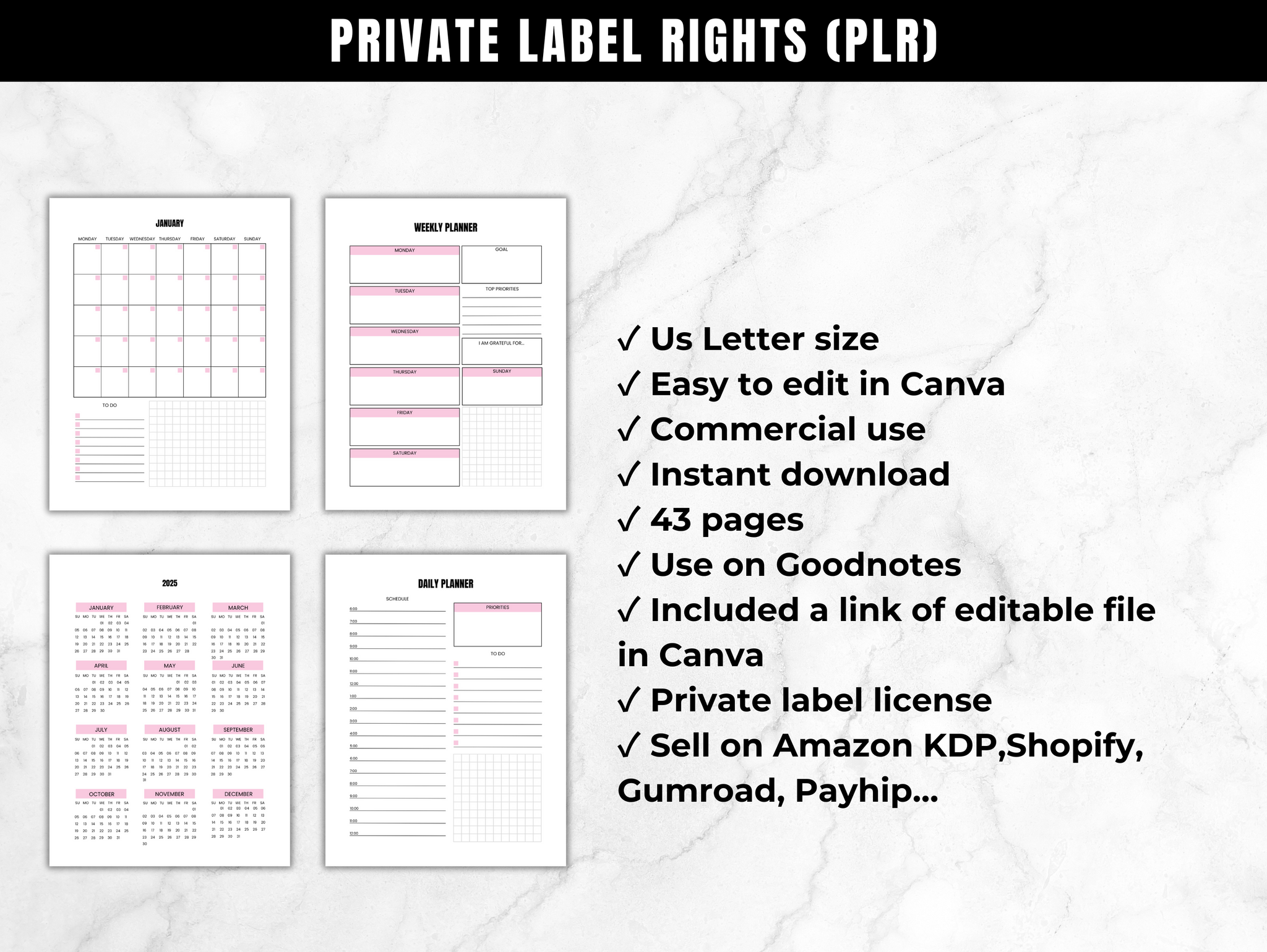 Personalized She is Self Love Planner – PLR Digital Planner