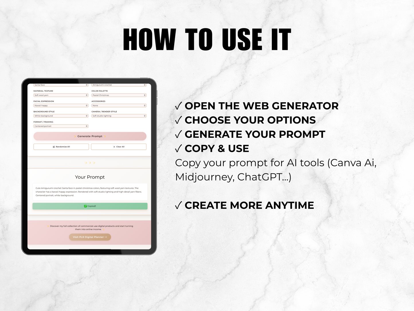 Crochet-Style Christmas Clipart Prompt Generator