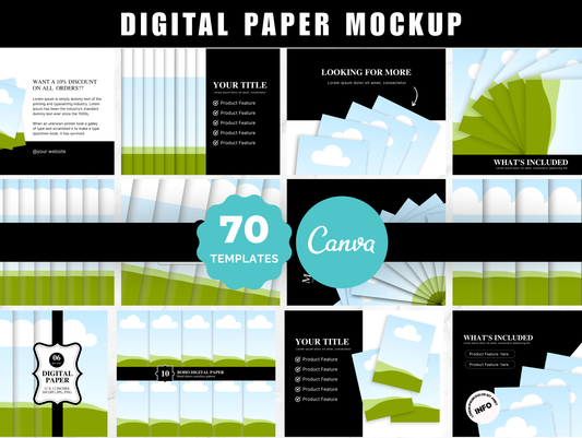 70 Digital Paper Mockup Templates