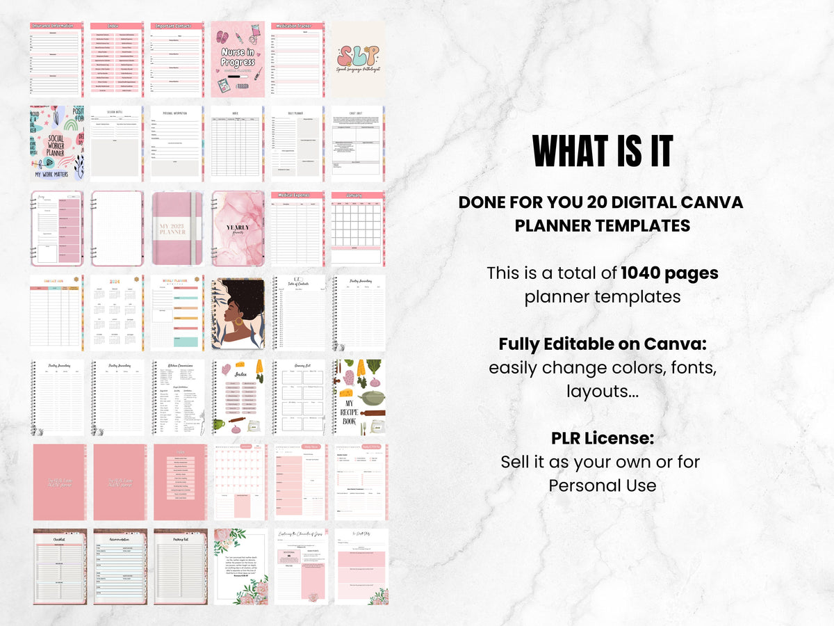 PLR Canva Digital Planner Bundle – PLR Digital Planner